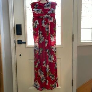 B.O.G Collective red floral strapless romper, size L